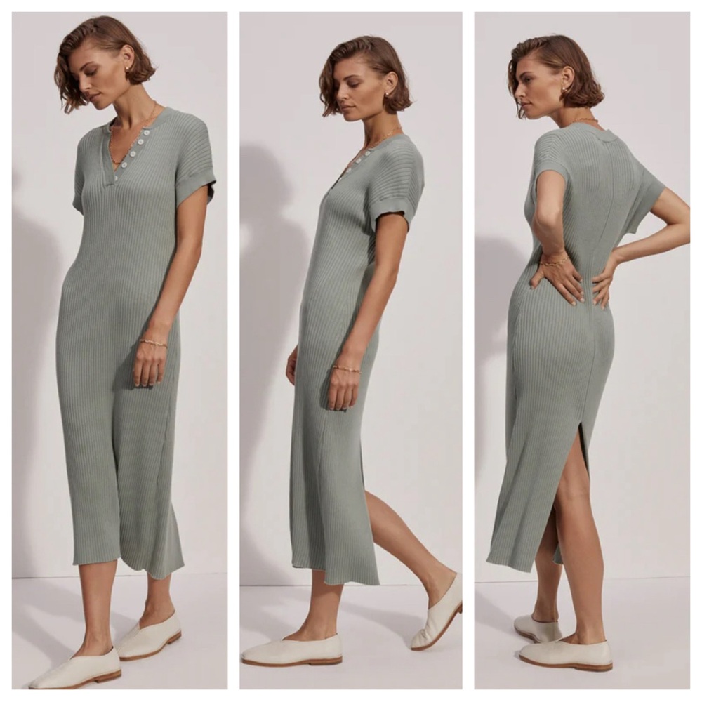 Varley Aria Short-Sleeve Knit Midi Dress